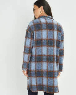Femme Lauren Vidal Manteaux^Manteau en Laine mélangée Biba ciel