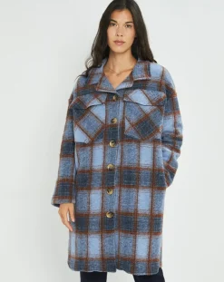 Femme Lauren Vidal Manteaux^Manteau en Laine mélangée Biba ciel