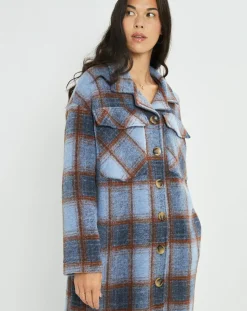 Femme Lauren Vidal Manteaux^Manteau en Laine mélangée Biba ciel