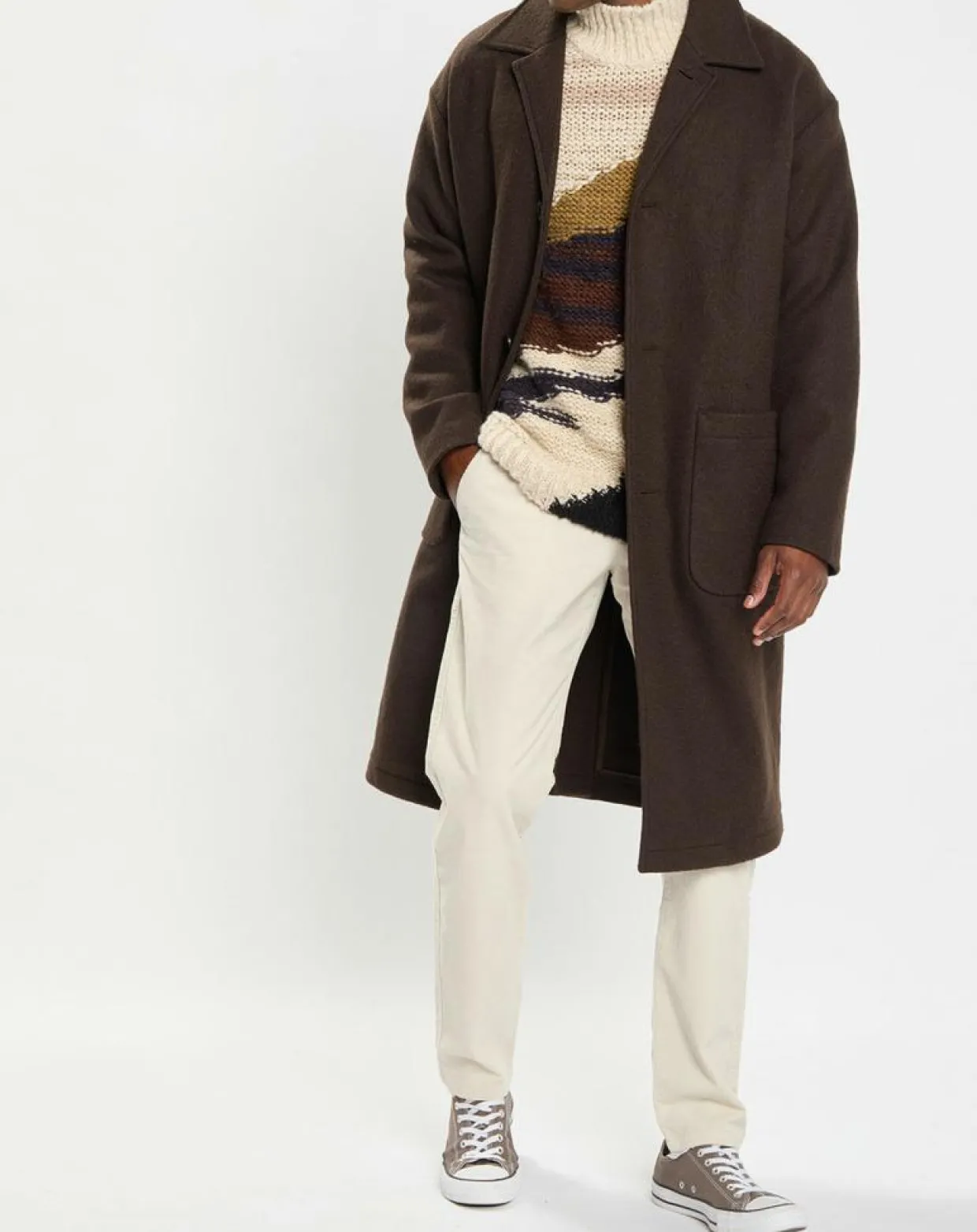 Manteau en Laine mélangée bouillie marron-Marc O'Polo Sale