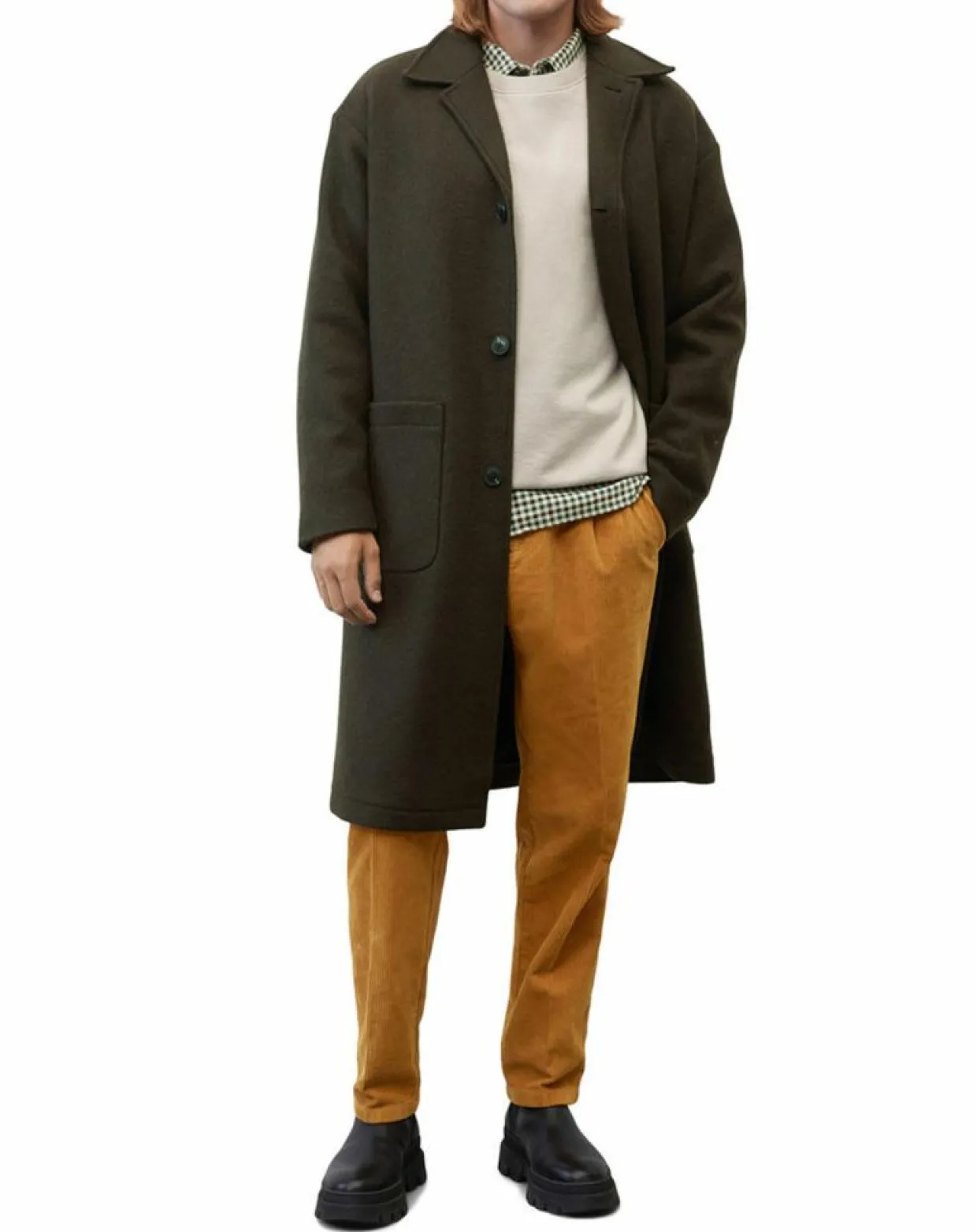 Manteau en Laine mélangée bouillie marron-Marc O'Polo Sale