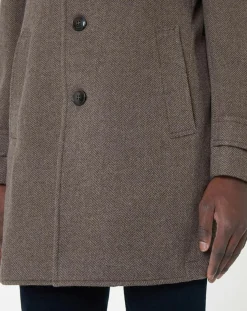 Manteau en Laine mélangée Chevron beige foncé-Hackett London