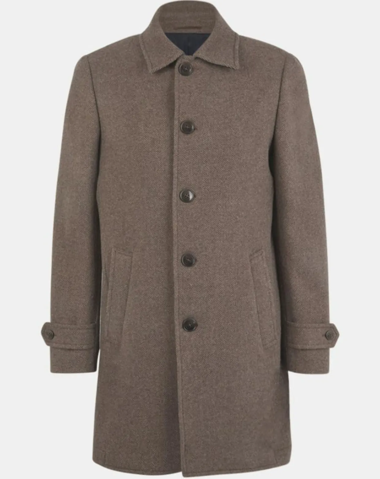 Manteau en Laine mélangée Chevron beige foncé-Hackett London