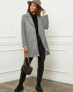 Femme L'Armoire de Suzette Manteaux^Manteau en Laine mélangée Josette gris