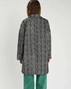 Manteau en Laine mélangée Justine noir-The Korner Clearance