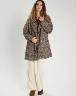 Femme The Korner Manteaux^Manteau en Laine mélangée Justine marron