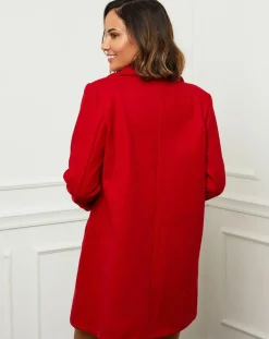 Manteau en Laine mélangée Josette rouge-L'Armoire de Suzette Outlet