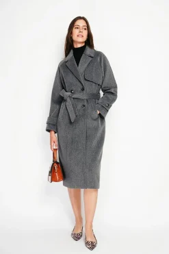 Manteau en Laine mélangée loup-Assuili Sale