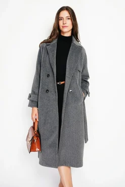 Manteau en Laine mélangée loup-Assuili Sale