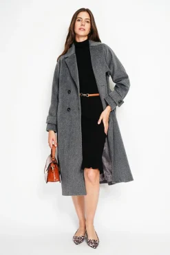 Manteau en Laine mélangée loup-Assuili Sale