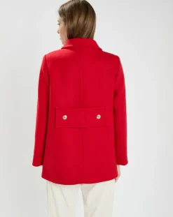 Femme Tara Jarmon Manteaux^Manteau en Laine mélangée Marc rouge