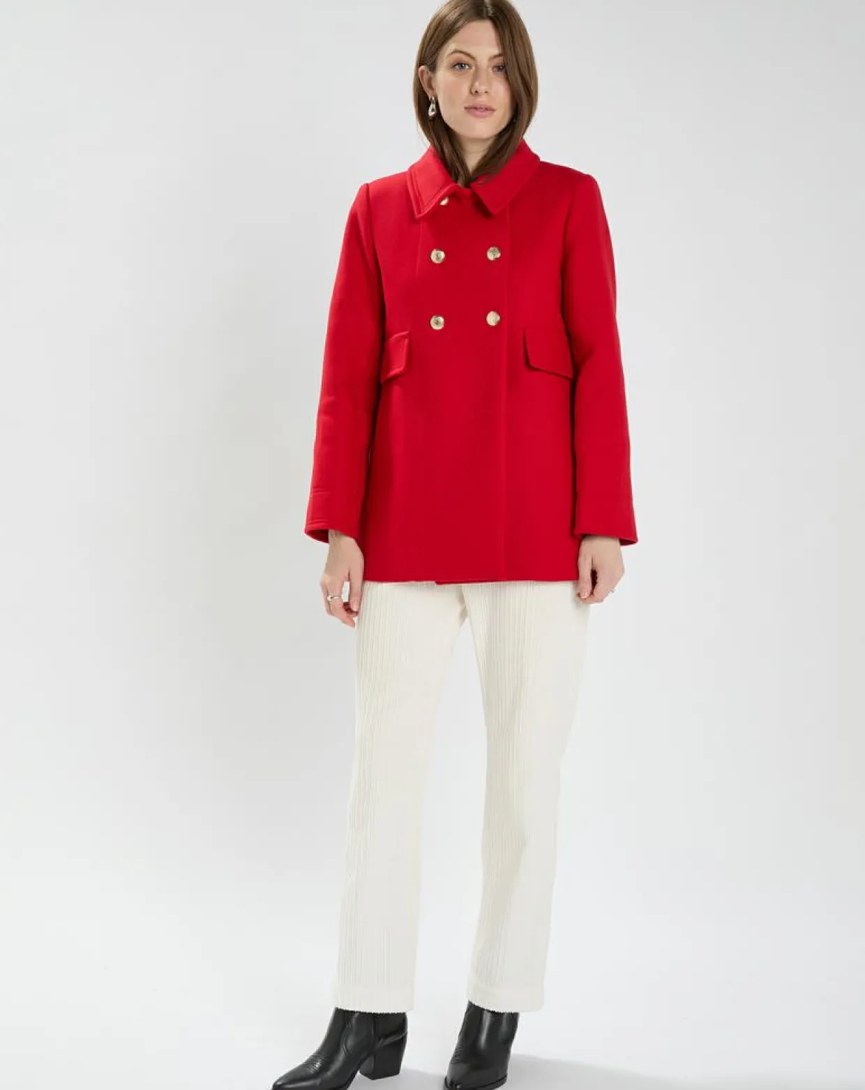 Femme Tara Jarmon Manteaux^Manteau en Laine mélangée Marc rouge