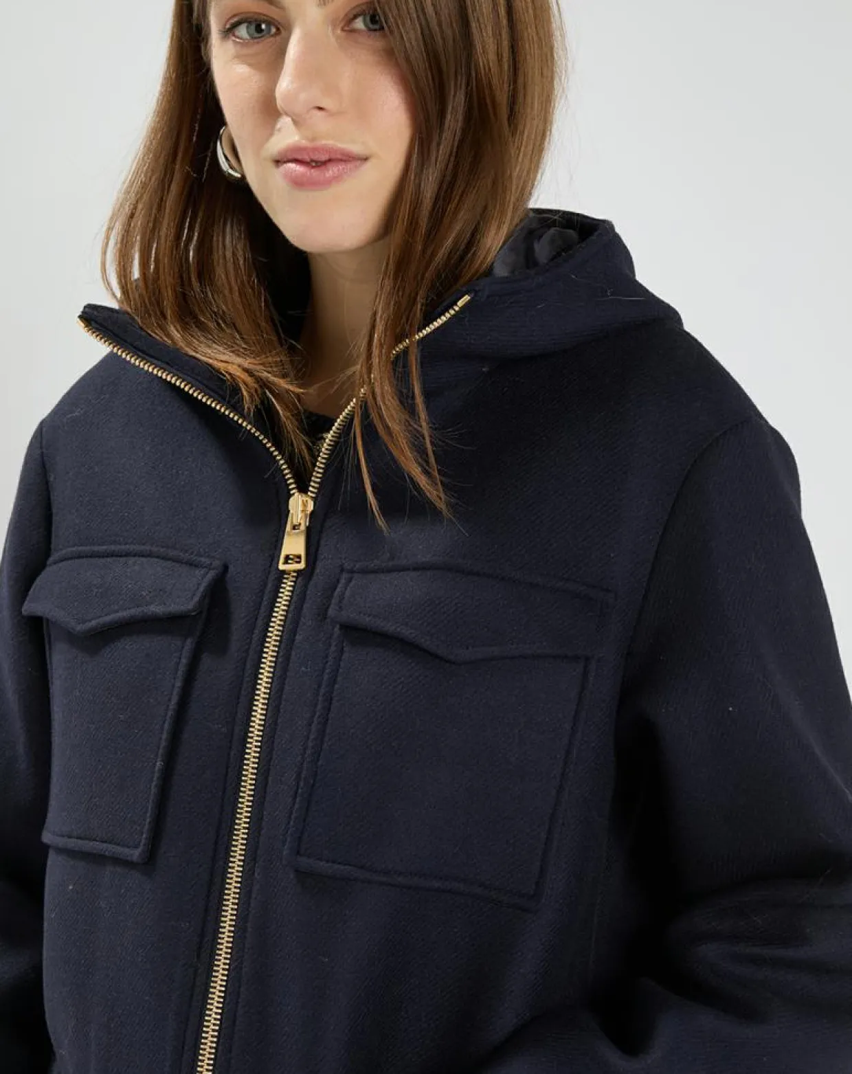 Manteau en Laine mélangée Marcela nocturne-Zapa Online