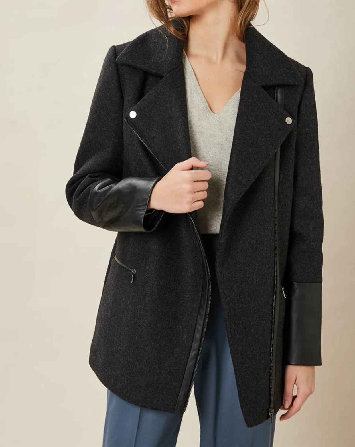 Femme Zapa Manteaux^Manteau en Laine mélangée Mélanie anthracite