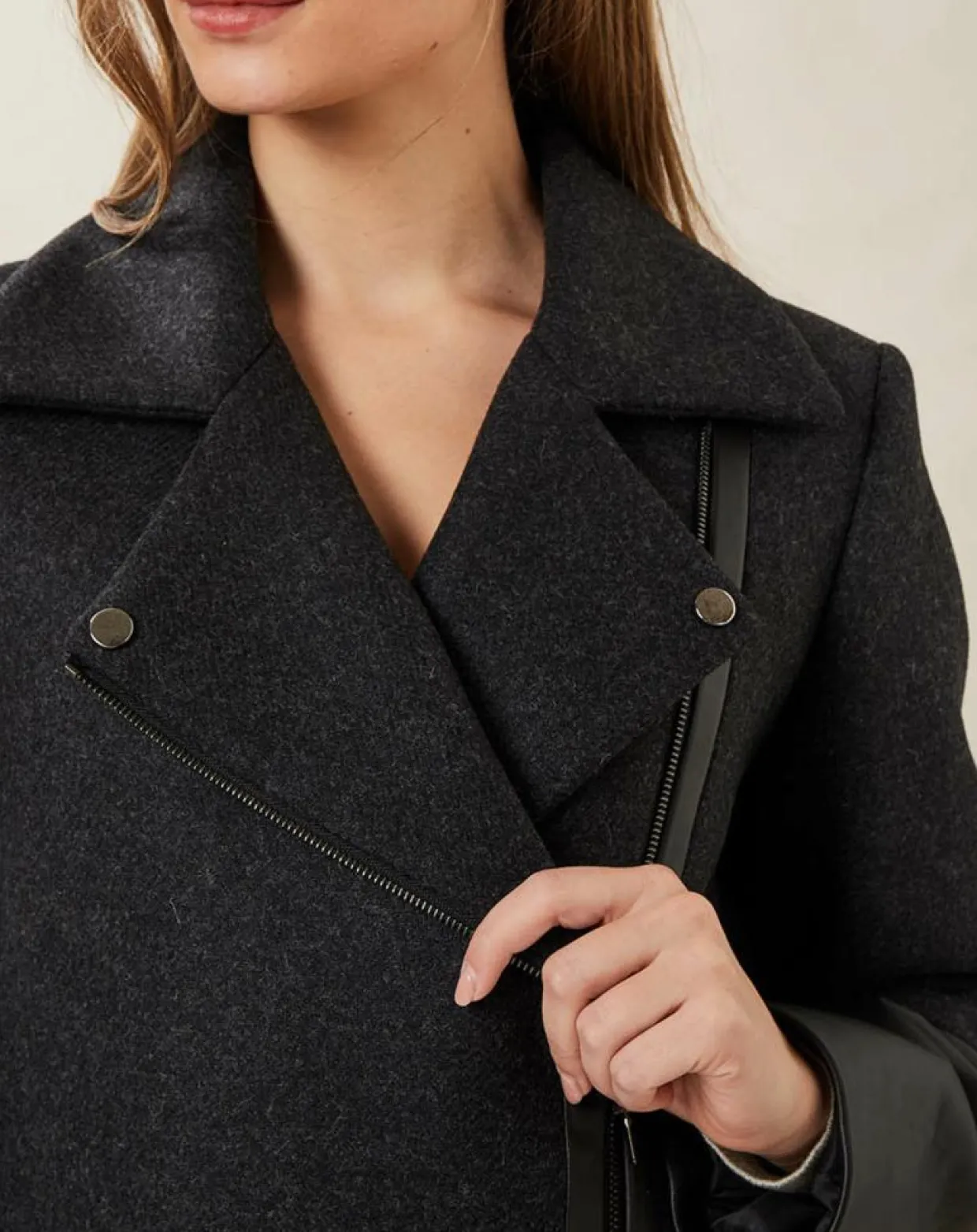 Femme Zapa Manteaux^Manteau en Laine mélangée Mélanie anthracite