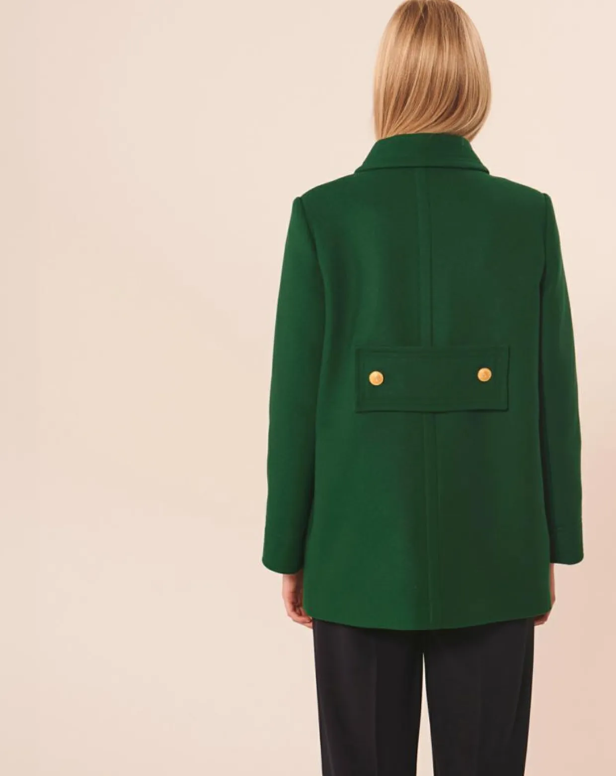 Manteau en Laine mélangée Marc émeraude-Tara Jarmon Discount
