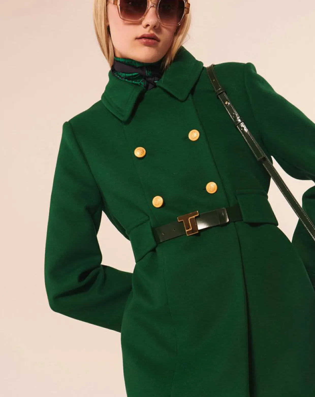 Manteau en Laine mélangée Marc émeraude-Tara Jarmon Discount