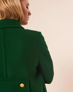 Manteau en Laine mélangée Marc émeraude-Tara Jarmon Discount