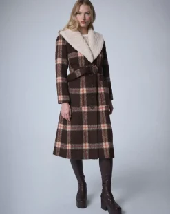 Manteau en Laine mélangée Pilou Tartan unique-Manoush Best