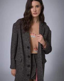 Femme Manoush Manteaux^Manteau en Laine mélangée Raymonde chocolat