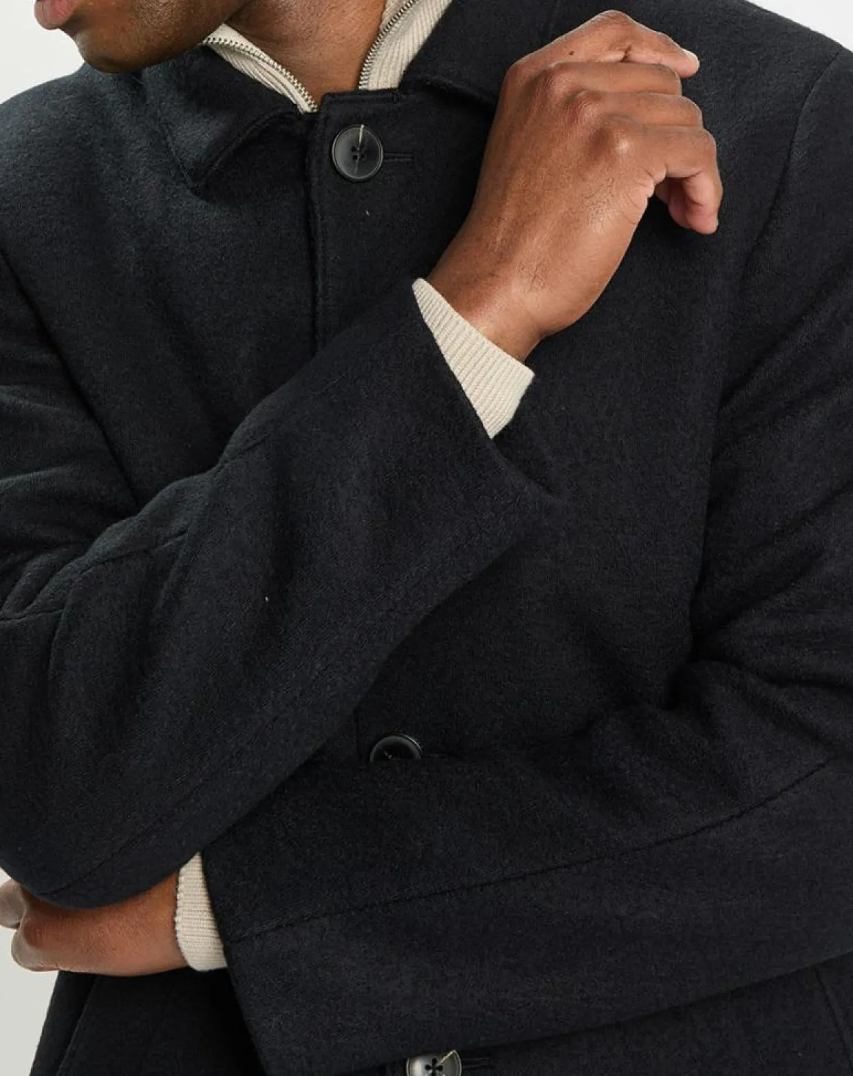 Manteau en Laine mélangée raglan noir-Marc O'Polo Outlet