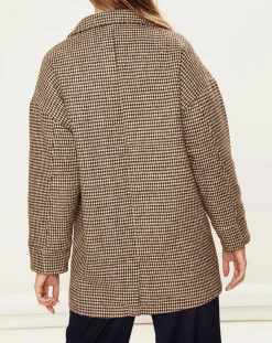 Manteau en Laine mélangée Sophies pied-de-poule marron-La Petite Etoile