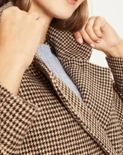 Manteau en Laine mélangée Sophies pied-de-poule marron-La Petite Etoile