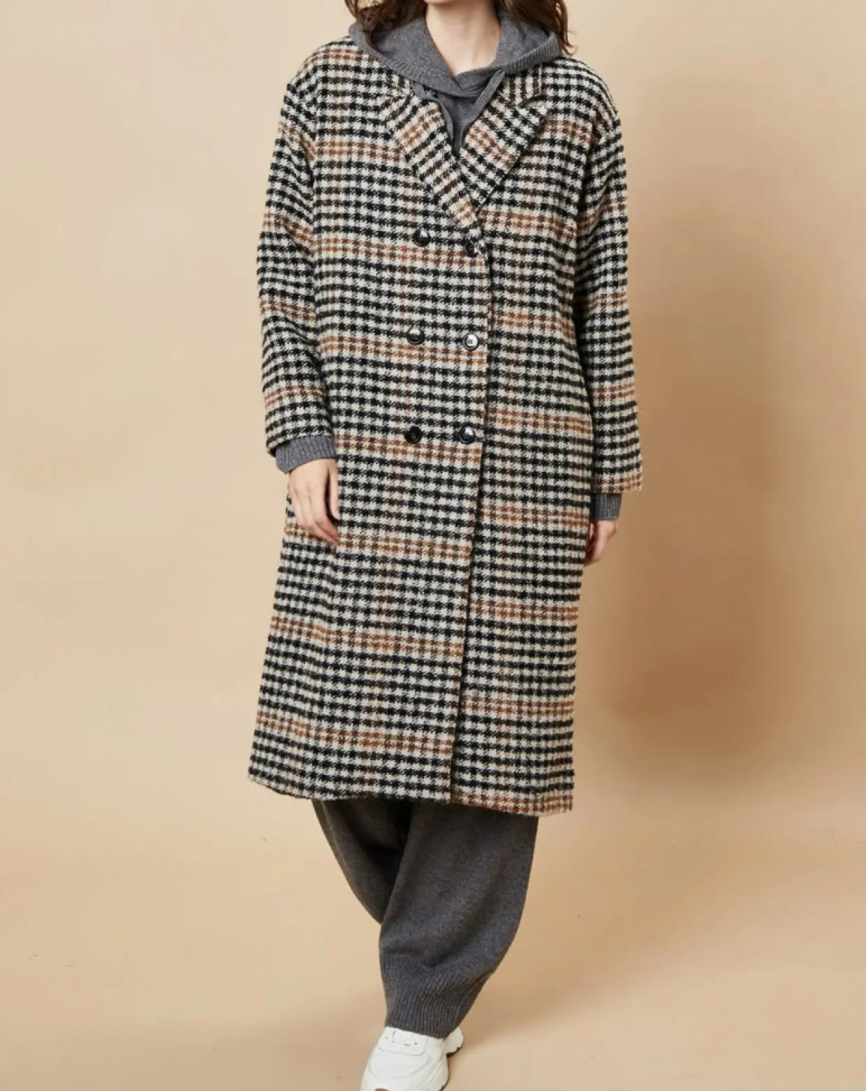 Femme Harris Wilson Manteaux^Manteau en Laine mélangée Syndelle imprimé pied-de-poule camel/noir/beige