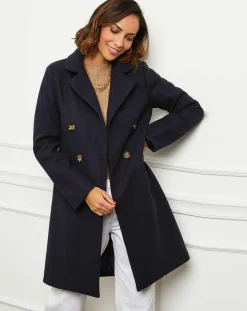 Femme L'Armoire de Suzette Manteaux^Manteau en Laine mélangée Zoe marine