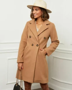 Manteau en Laine mélangée Zoe camel-L'Armoire de Suzette Outlet