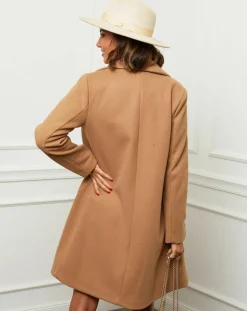 Manteau en Laine mélangée Zoe camel-L'Armoire de Suzette Outlet