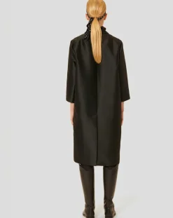 Femme Tara Jarmon Manteaux^Manteau en satin Martin noir