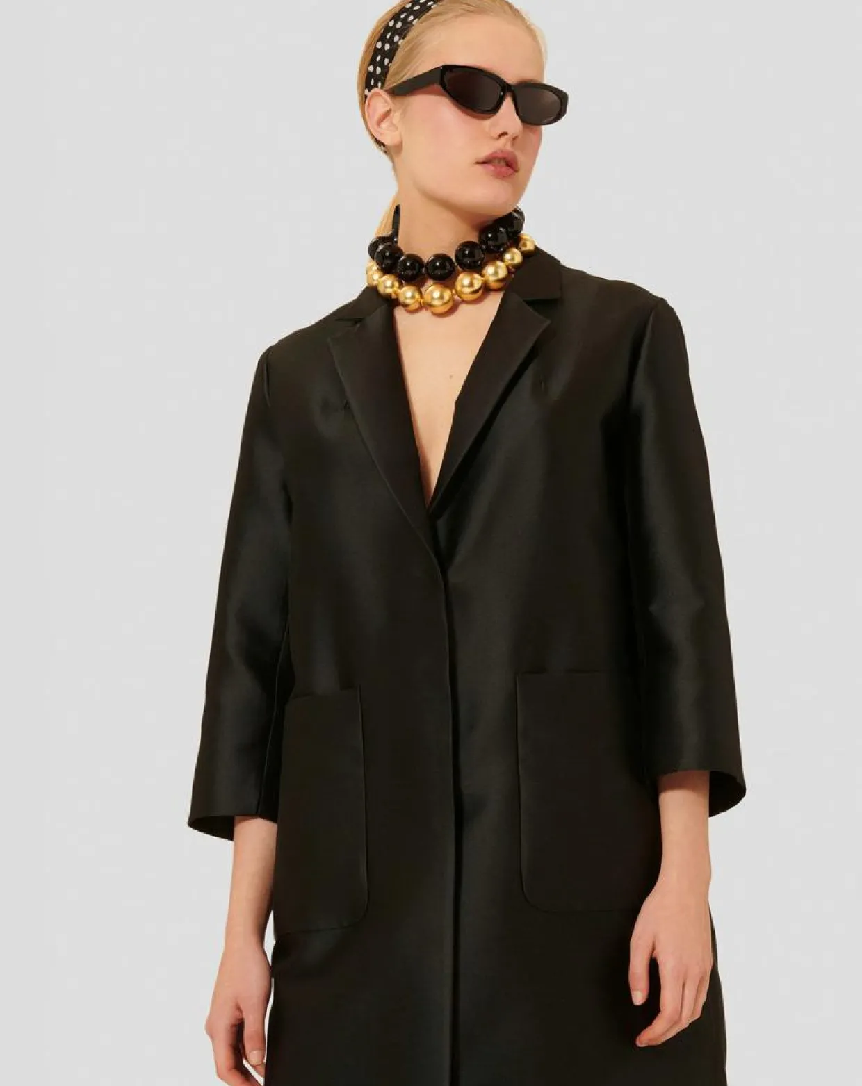 Femme Tara Jarmon Manteaux^Manteau en satin Martin noir