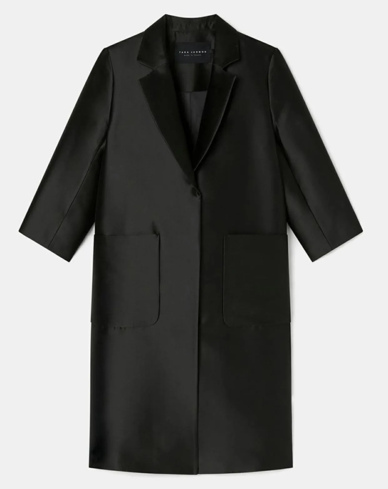 Femme Tara Jarmon Manteaux^Manteau en satin Martin noir
