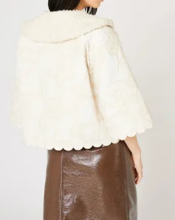 Femme Manoush Manteaux^Manteau fourré Médiéval Patchwork brodé écru