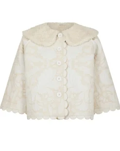 Femme Manoush Manteaux^Manteau fourré Médiéval Patchwork brodé écru