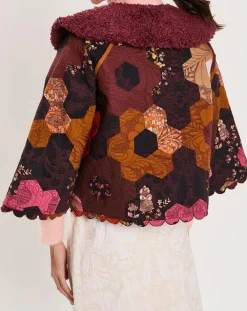 Femme Manoush Manteaux^Manteau fourré Médiéval Patchwork imprimé multicolore