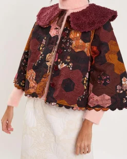 Femme Manoush Manteaux^Manteau fourré Médiéval Patchwork imprimé multicolore