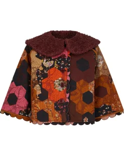 Femme Manoush Manteaux^Manteau fourré Médiéval Patchwork imprimé multicolore