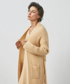 Femme Rodier Manteaux^Manteau Lily-Rose long 100% Cachemire ceinture beige chiné