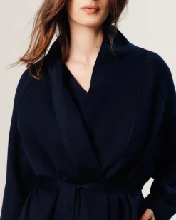 Femme Rodier Manteaux^Manteau Élise long bleu nuit