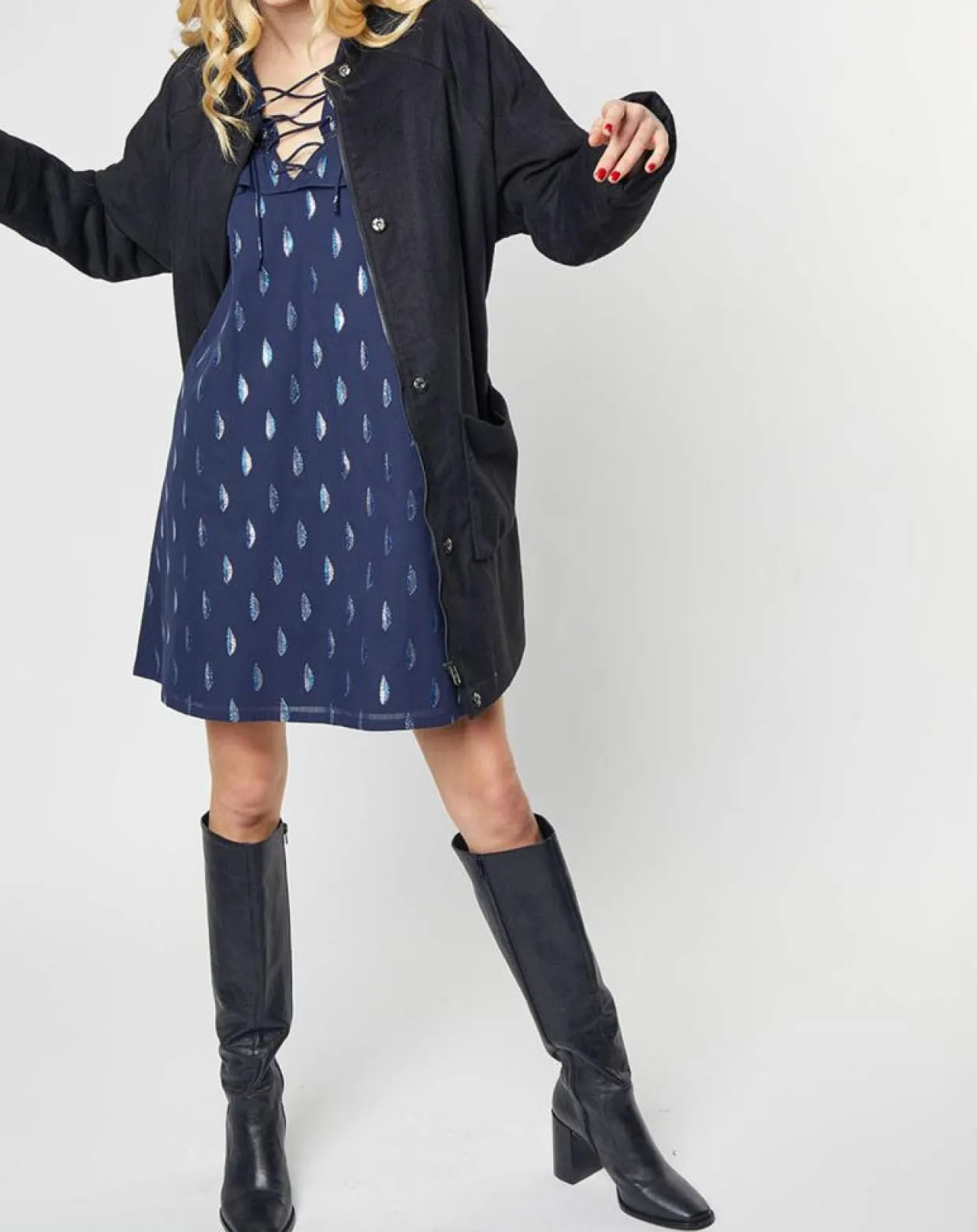 Manteau Livia ample noir-Karl Marc John Outlet