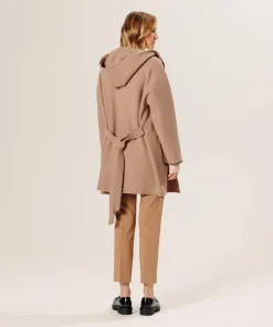 Femme Rodier Manteaux^Manteau Lucrezia 100% laine à capuche beige ficelle