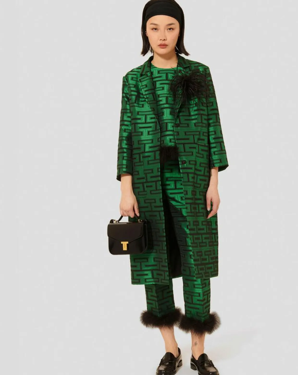 Femme Tara Jarmon Manteaux^Manteau Martin imprimé vert