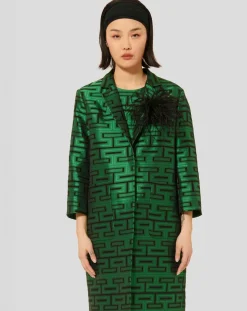 Femme Tara Jarmon Manteaux^Manteau Martin imprimé vert