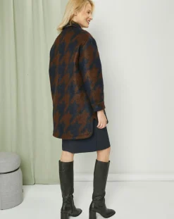 Femme MaxMara Studio Manteaux^Manteau mi-long en Mohair & Laine mélangés Sante marron/bleu
