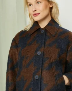 Femme MaxMara Studio Manteaux^Manteau mi-long en Mohair & Laine mélangés Sante marron/bleu