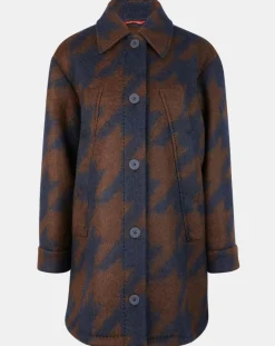 Femme MaxMara Studio Manteaux^Manteau mi-long en Mohair & Laine mélangés Sante marron/bleu