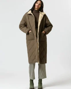 Manteau réversible Marie kaki/beige-The Korner Clearance