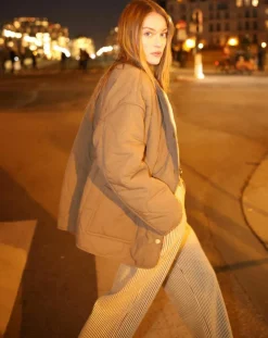 Manteau réversible Virginie kaki/beige-The Korner Online